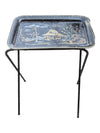 Black  Vintage 1950's TV Tray Asian motive