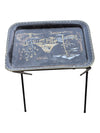 Black  Vintage 1950's TV Tray Asian motive