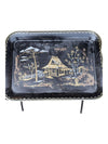 Black  Vintage 1950's TV Tray Asian motive