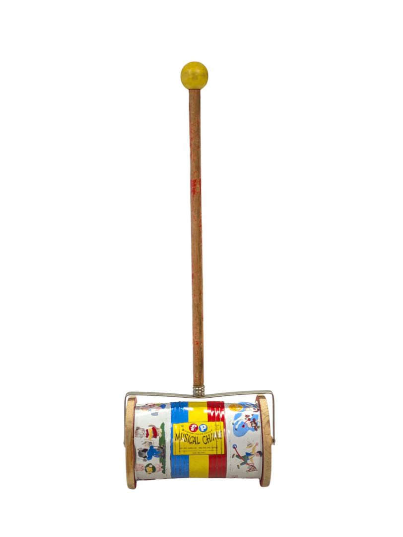 Fisher Price Musical Chime Roll Push Wood Toy