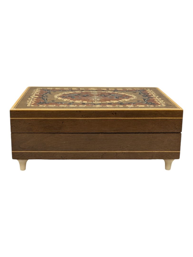 Inlaid Lacquer Wood Music Jewelry Box