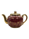 50s Sudlow's Burslem Teapot Burgundy & Gold