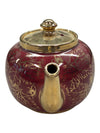 50s Sudlow's Burslem Teapot Burgundy & Gold
