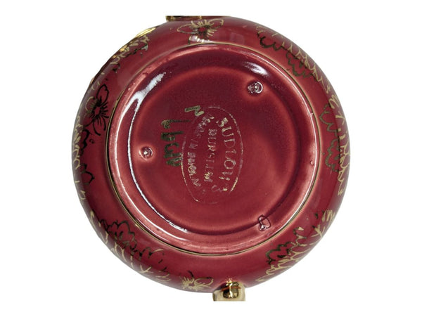 50s Sudlow's Burslem Teapot Burgundy & Gold