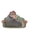 STAFFORDSHIRE Grey ceramic lidded butter dish