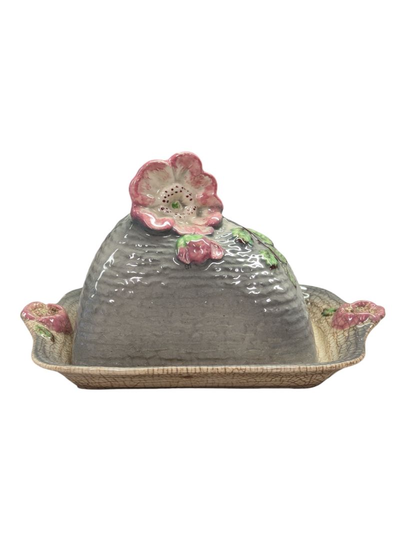 STAFFORDSHIRE Grey ceramic lidded butter dish