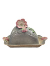 STAFFORDSHIRE Grey ceramic lidded butter dish