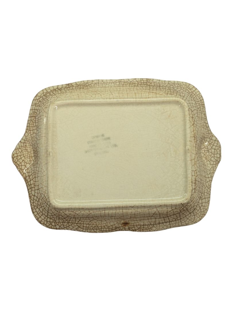 STAFFORDSHIRE Grey ceramic lidded butter dish