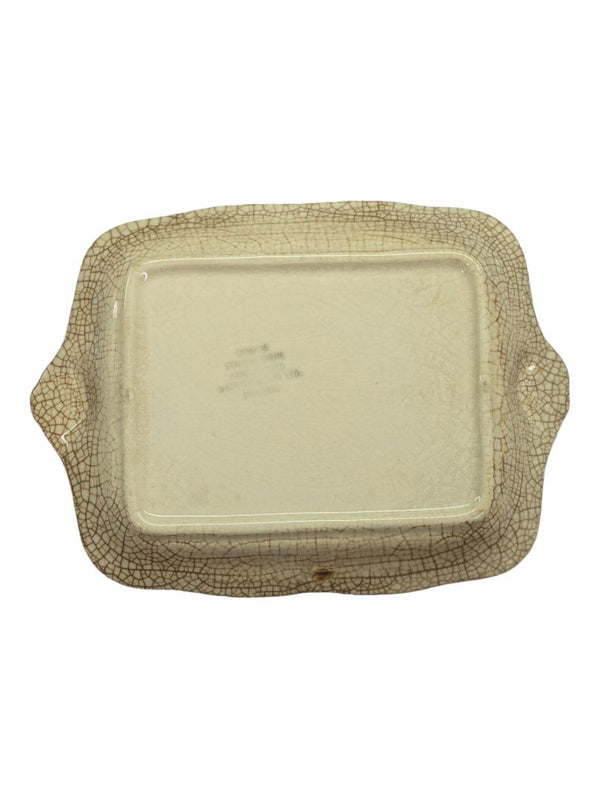 STAFFORDSHIRE Grey ceramic lidded butter dish