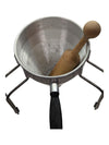 Vintage West Bend Aluminum Cone Food Strainer with Stand & Wooden Pestle