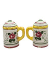 Bird Rooster and Roses salt and pepper shakers