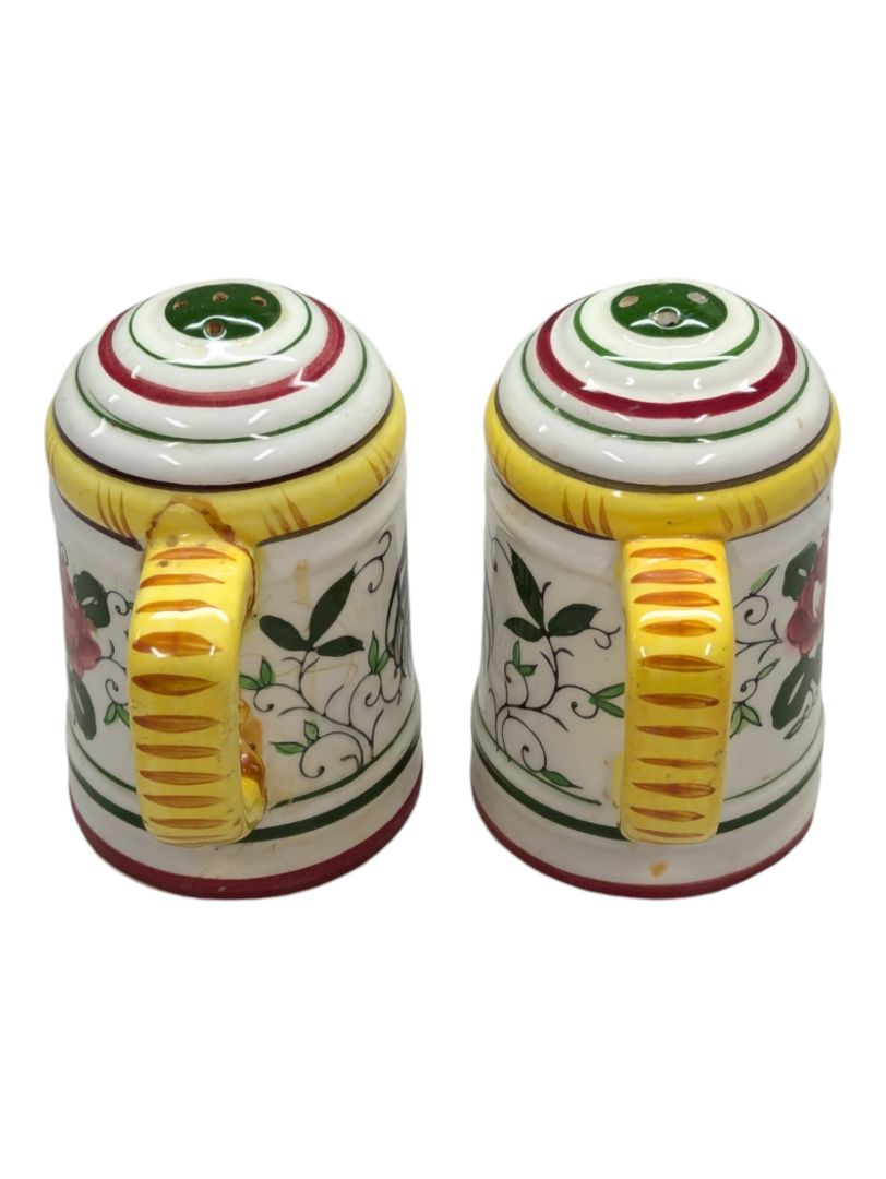Bird Rooster and Roses salt and pepper shakers