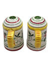 Bird Rooster and Roses salt and pepper shakers