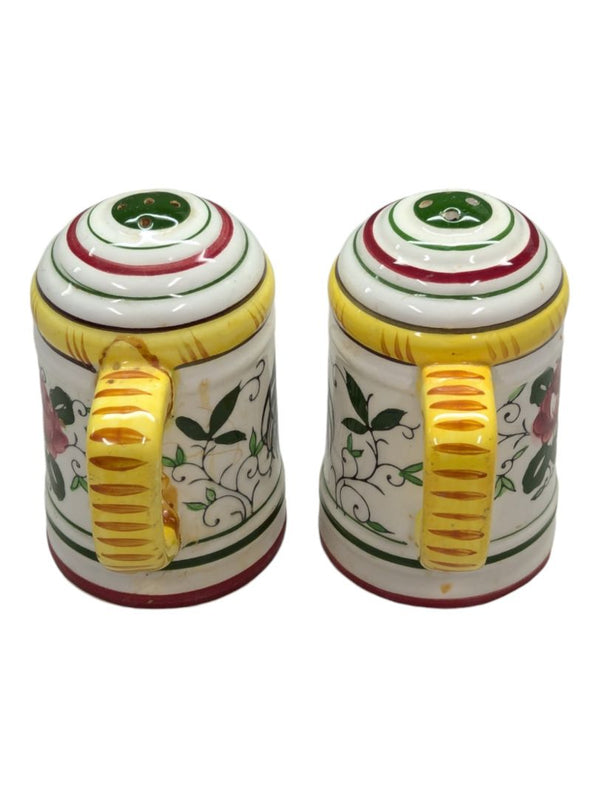 Bird Rooster and Roses salt and pepper shakers