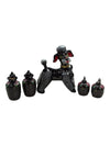 Ceramic Poodle Cruet Set with Oil, Vinegar, Salt & Pepper
