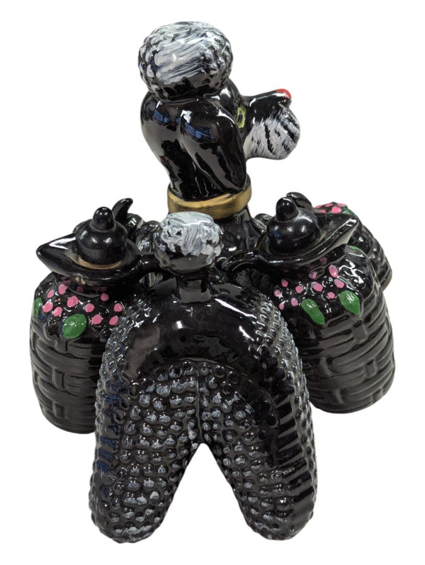 Ceramic Poodle Cruet Set with Oil, Vinegar, Salt & Pepper