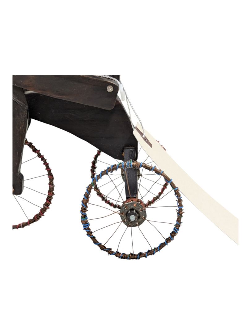 Mexico Primitive Folk Art Wooden Sculpture Bike