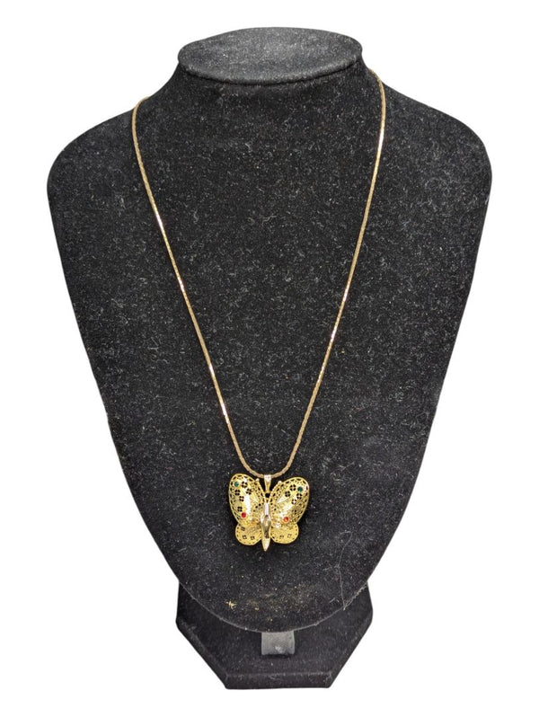 10K Chain w Butterfly Pendant