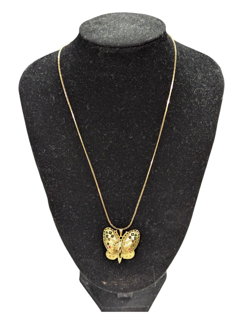10K Chain w Butterfly Pendant