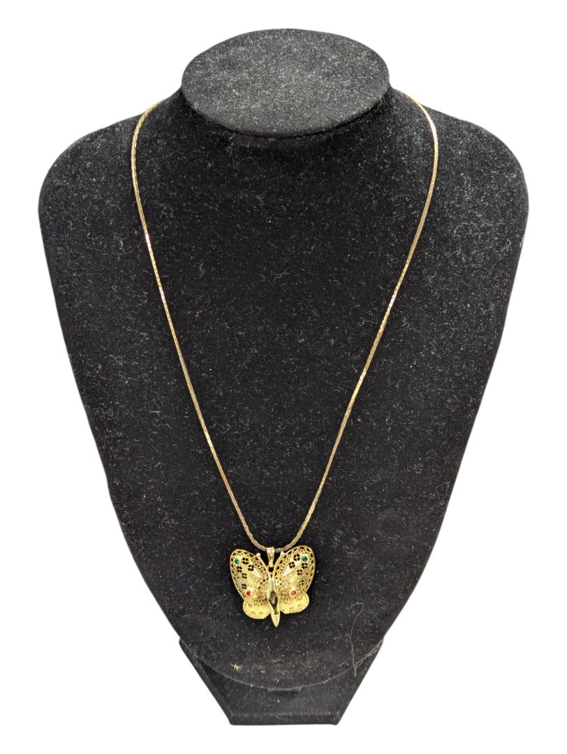 10K Chain w Butterfly Pendant