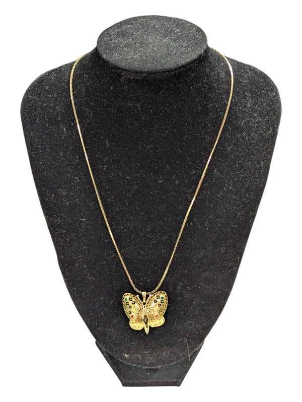 10K Chain w Butterfly Pendant