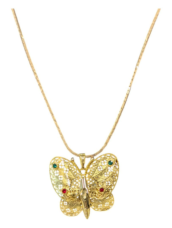 10K Chain w Butterfly Pendant