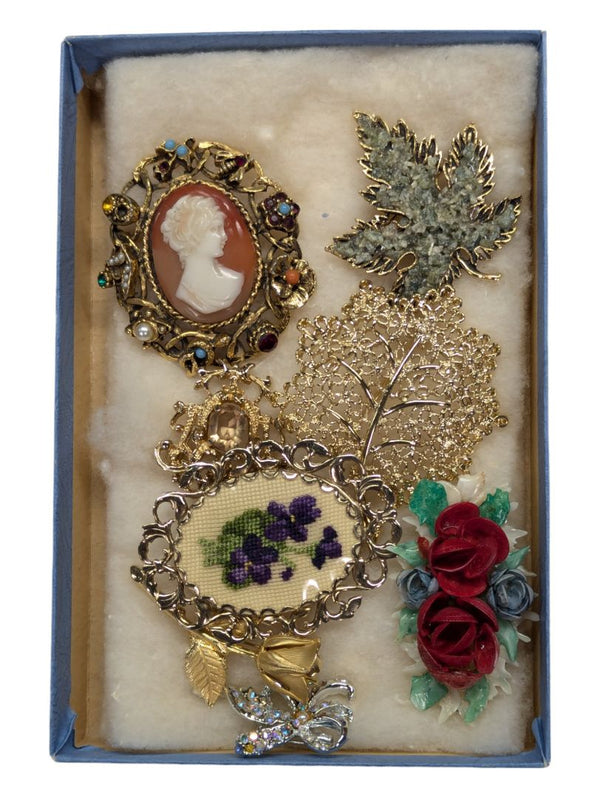 8 Vintage Brooches