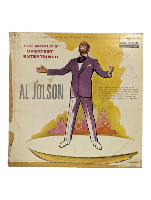 The World's Greatest Entertainer Al Jolson LP