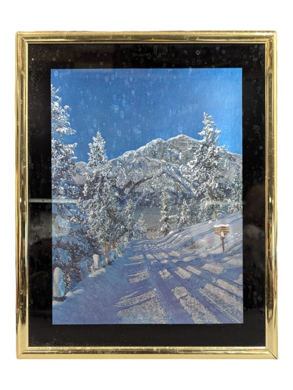 Vintage Snowy Mountain Framed Art