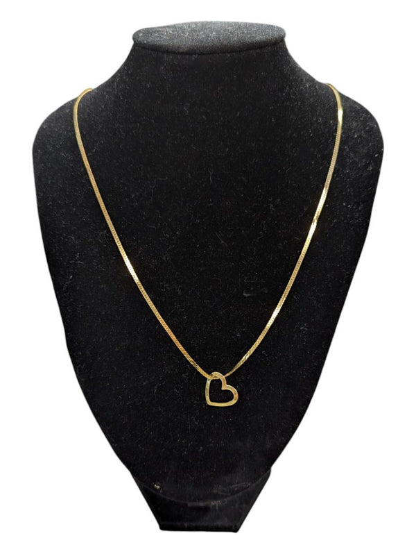 Necklace w Heart Pendant Gold tone 60 CM