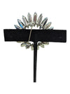Vintage Brooch & Ear Clips Black Stones