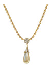Vintage Nina Ricci Tear Drop Pearl Gold tone Necklace