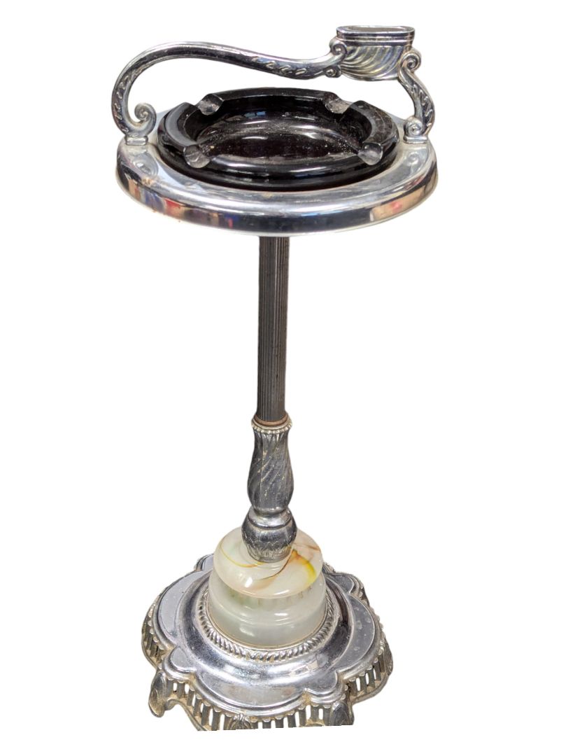 Marble Style Base Ashtray With Lighter Stand 29
