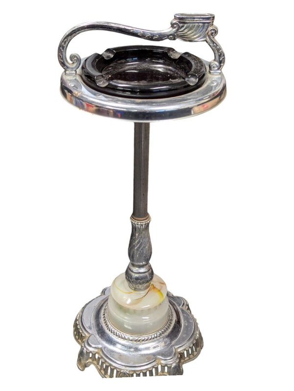 Marble Style Base Ashtray With Lighter Stand 29"