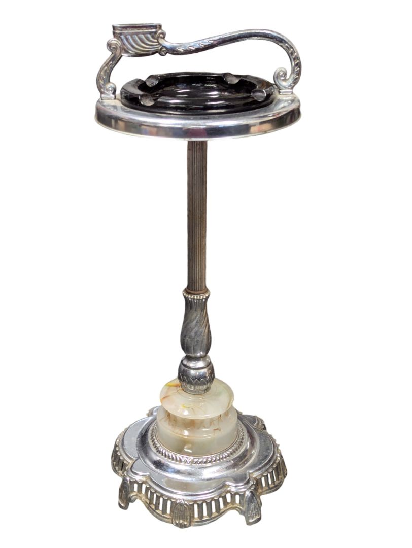 Marble Style Base Ashtray With Lighter Stand 29