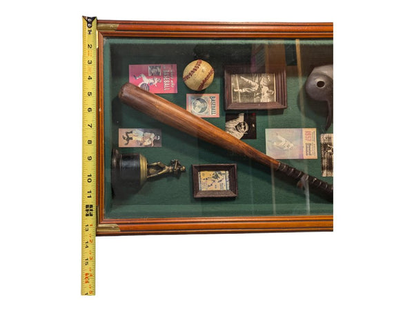 Vintage Baseball Shadow Box Framed Collectible