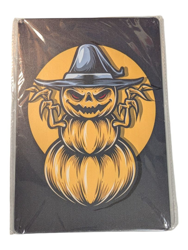 Halloween Scarecrow/Pumpkin Tin Sign