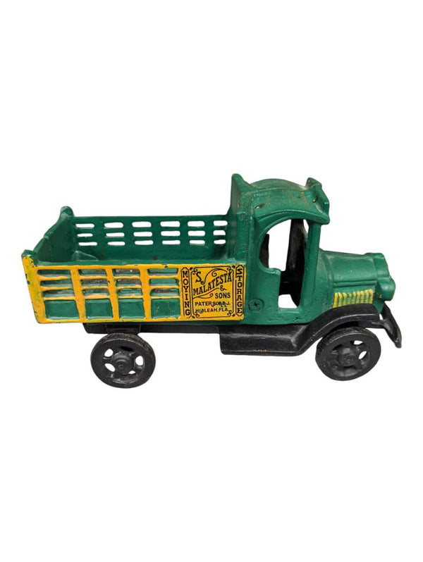 Vintage Cast Iron Green Delivery Truck