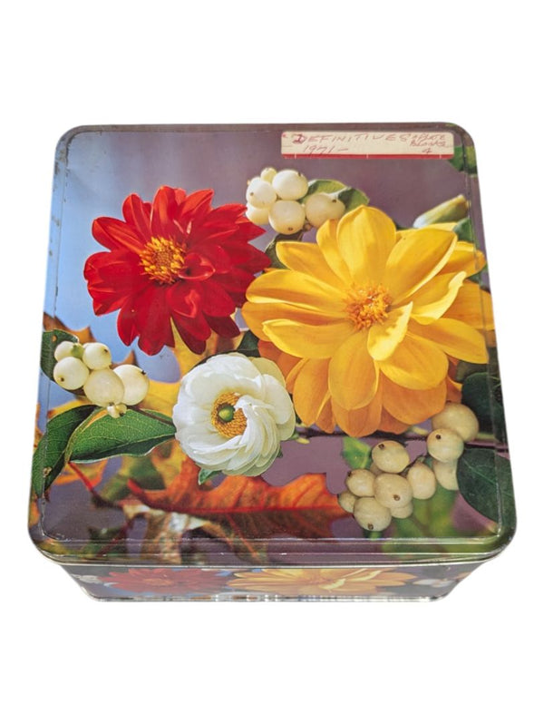 Vintage Square Floral Tin