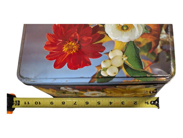 Vintage Square Floral Tin