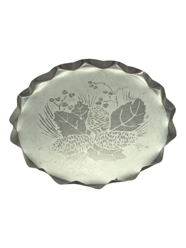 Vintage 3 Pc Pressed aluminum serving dishes