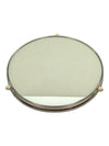 Vintage Round Serving Tray with Chrome Rim