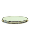 Vintage Round Serving Tray with Chrome Rim
