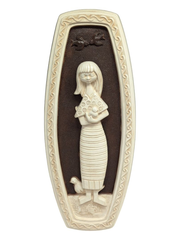 Vintage Pair of Alabaster Oriental Style Plaques