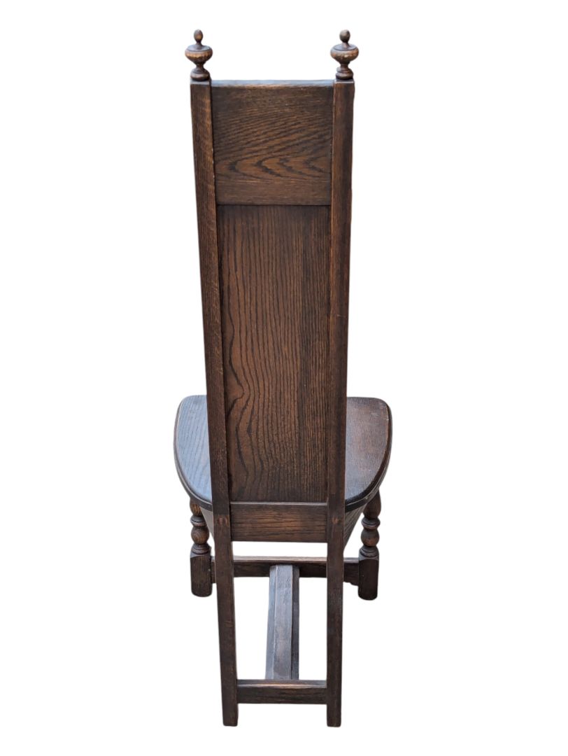 Vintage Carved Oak Hall Chair Scotland  1930's