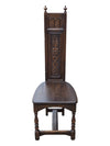 Vintage Carved Oak Hall Chair Scotland  1930's