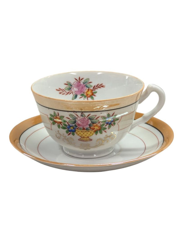 Chikaramachi Hand Painted Teacup And Saucer Set