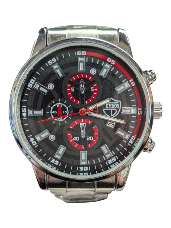 New Mens Quartz Watch Black Dial