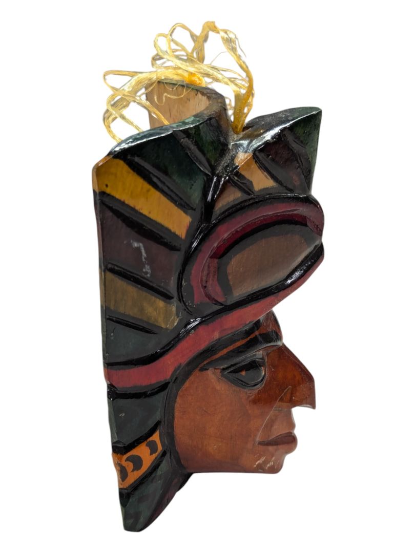 Small Hand carved hand painted Mayan mask