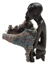 African Art Wood Carving Vintage Sitting Man